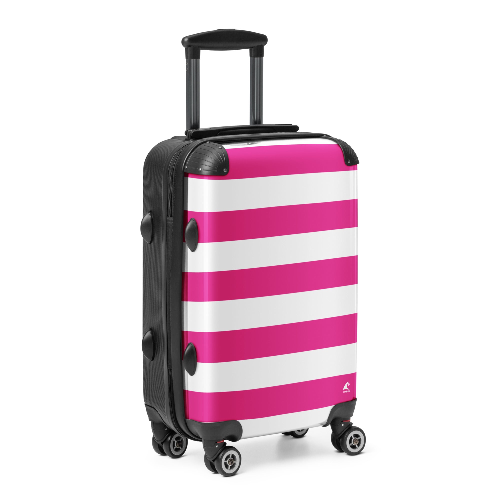 Hot Pink and White Beach Stripes Carry On Suitcase – Travel Luggage by Extremely Stoked®