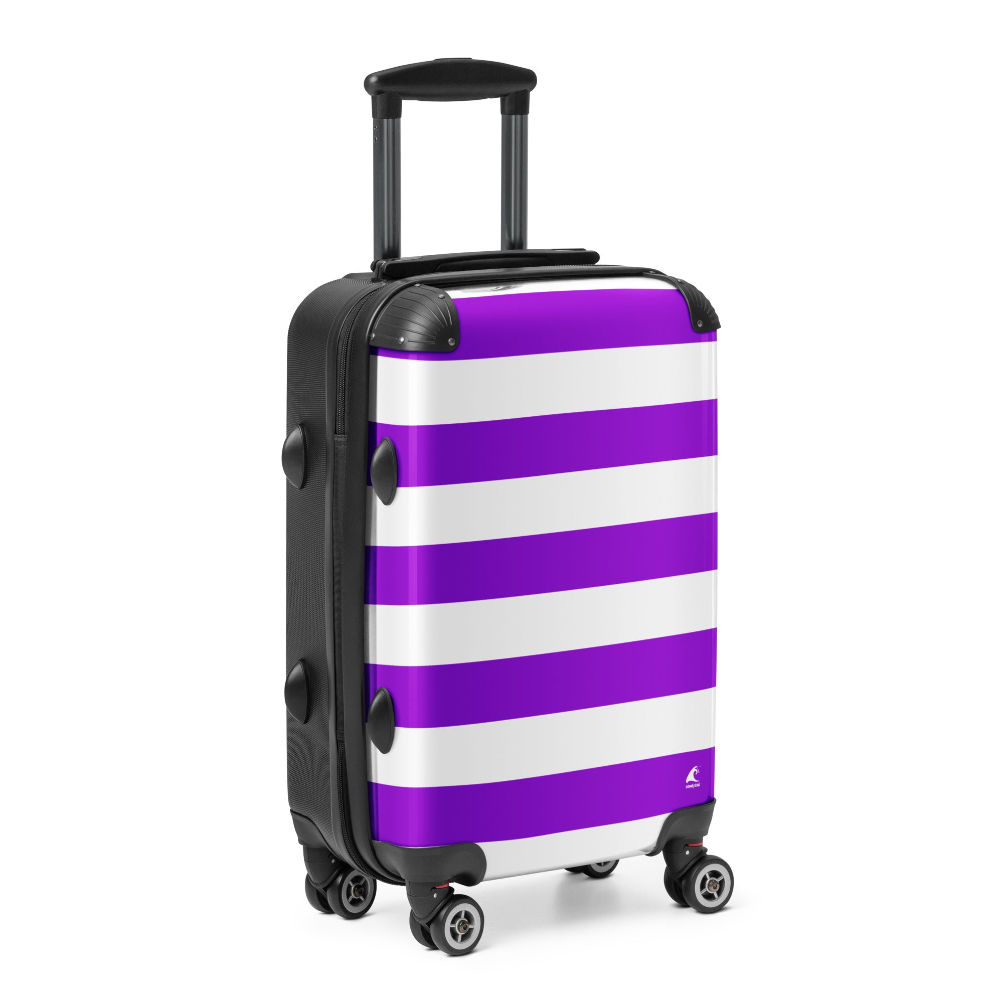 Purple and White Beach Stripes Carry On Suitcase – Travel Luggage by Extremely Stoked®