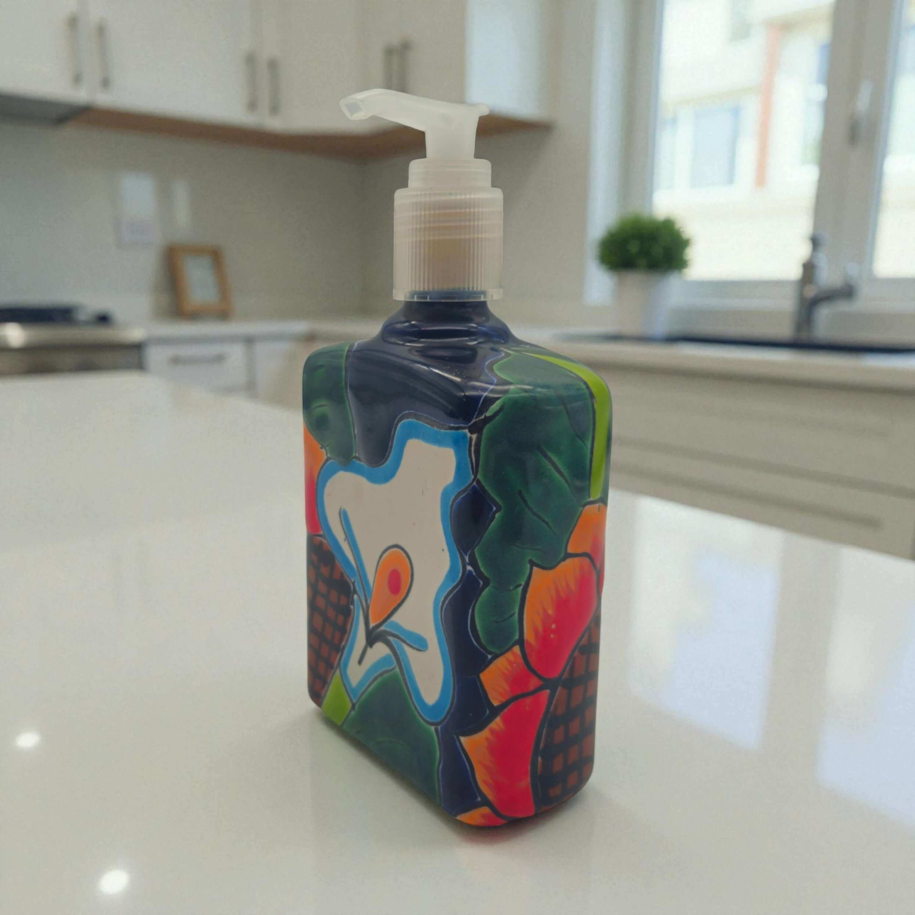 Sunflower Talavera Soap Pump | Handcrafted Ceramic Dispenser