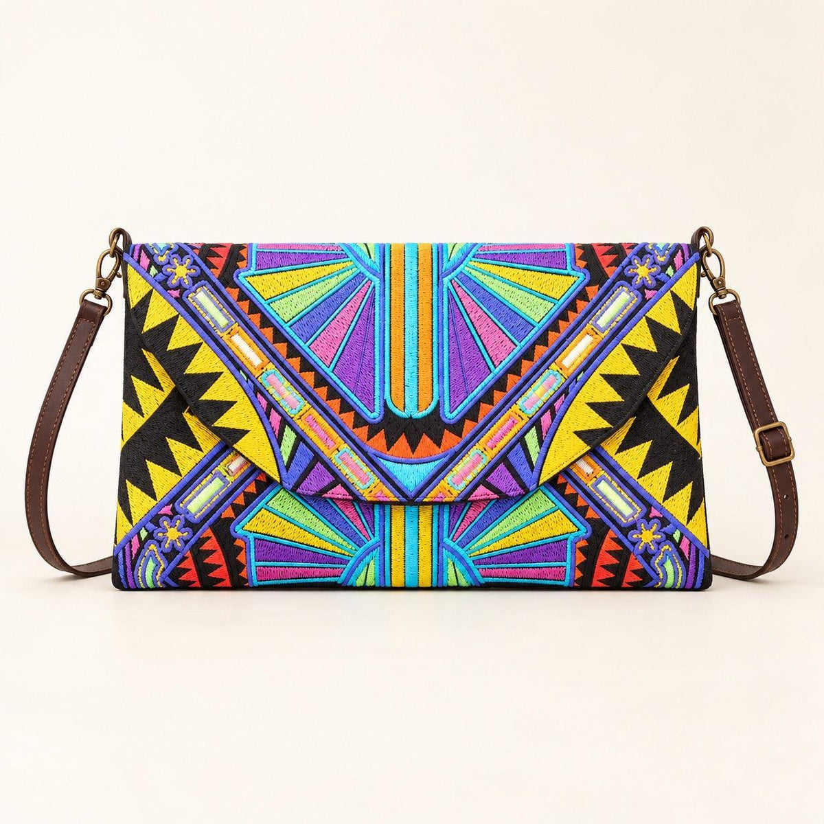Convertible Embroidered Clutch Crossbody Bag - Thailand