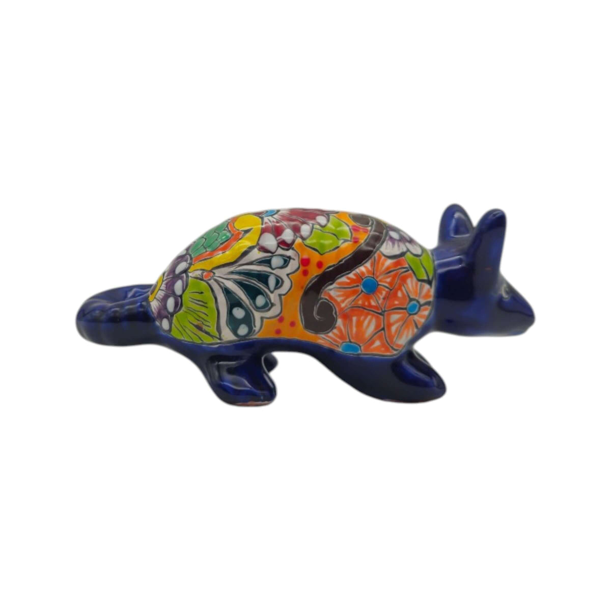 Talavera Armadillo Figurine | Hand-Painted Mexican Decor