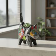 Talavera Cat Planter | Day of the Dead Ceramic Decor