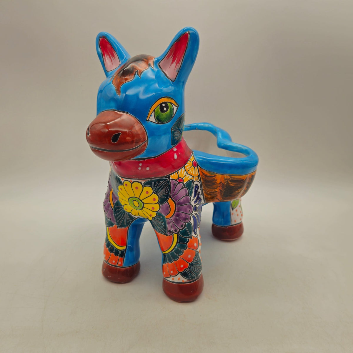Talavera Donkey Planter | Handmade Mexican Ceramic Burro Pot