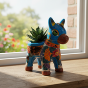 Talavera Donkey Planter | Handmade Mexican Ceramic Burro Pot