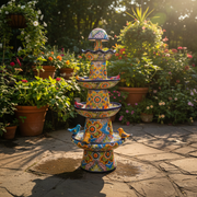 Talavera Fountain | Four-Foot Mexican Ceramic Water Feature