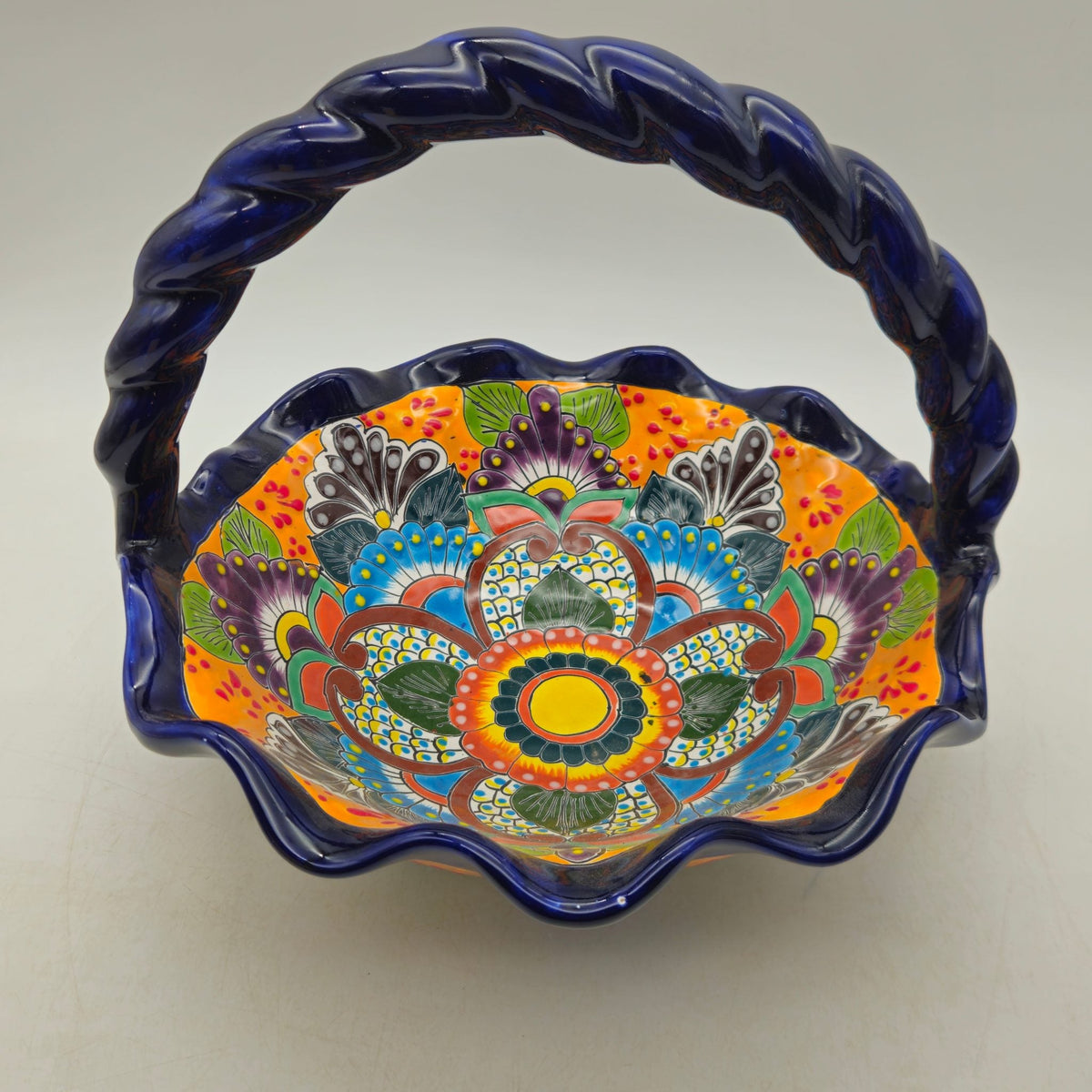 Talavera Fruit Basket | Colorful Hand-Painted Centerpiece