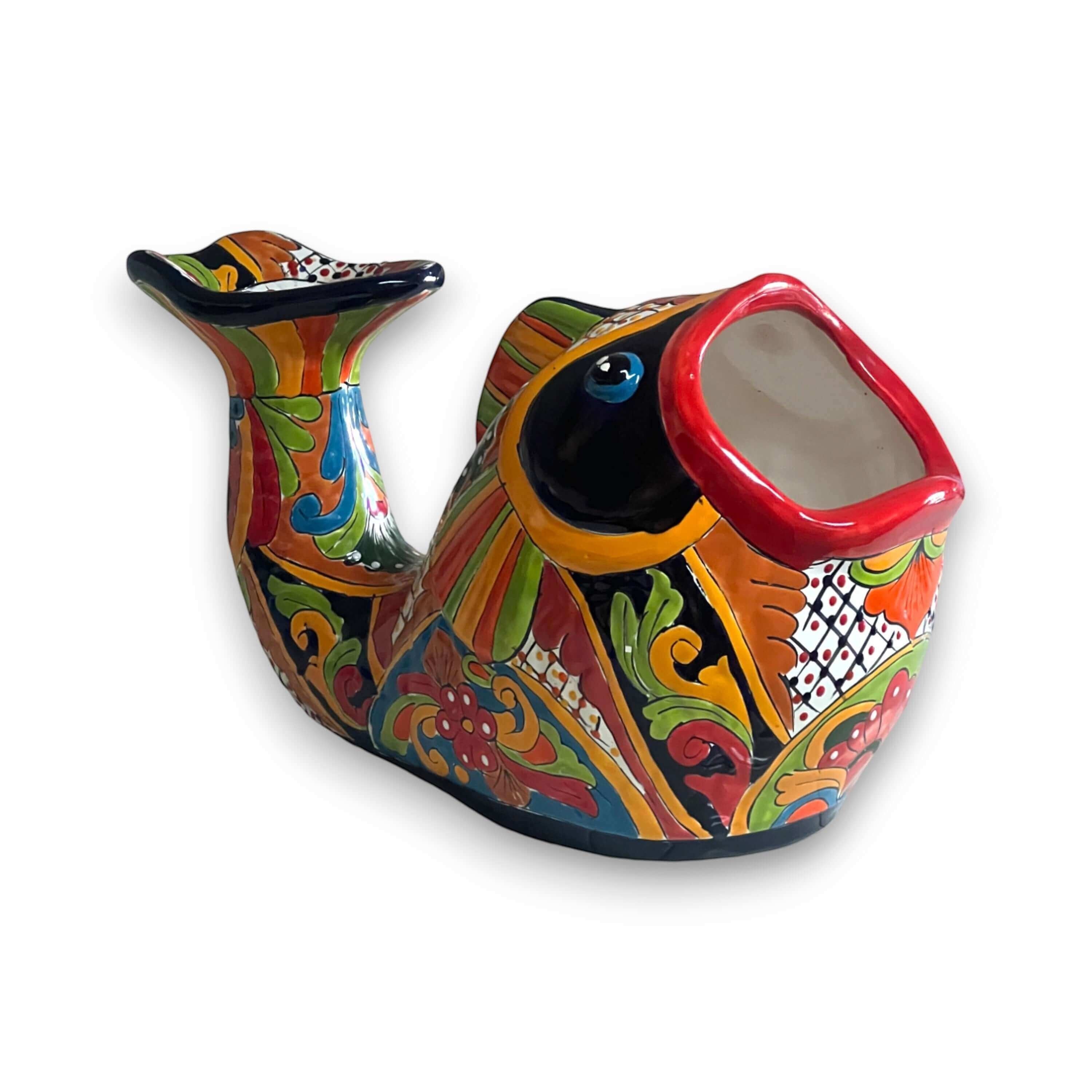 Talavera Fish Planter | Hand-Painted Mexican Ceramic Decor