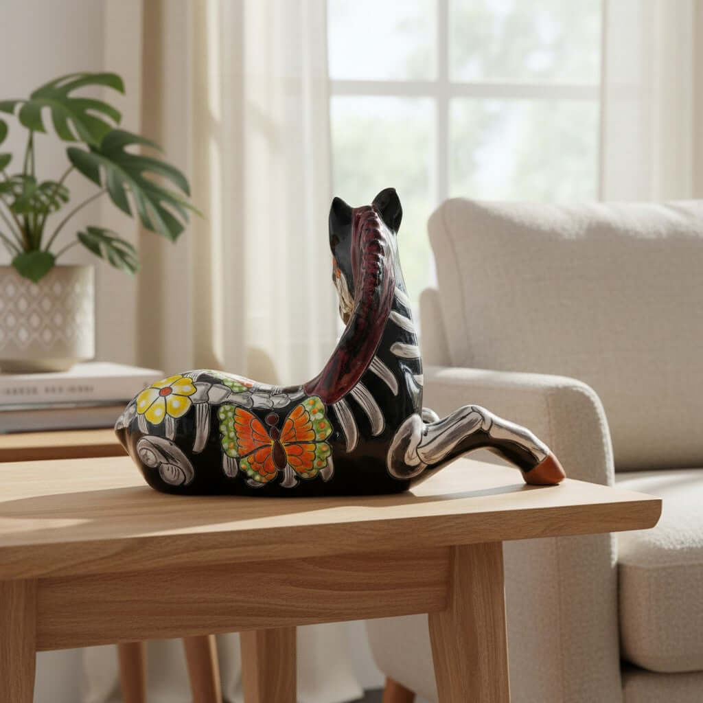Day of the Dead Talavera Horse Planter | Hand-Painted Pottery