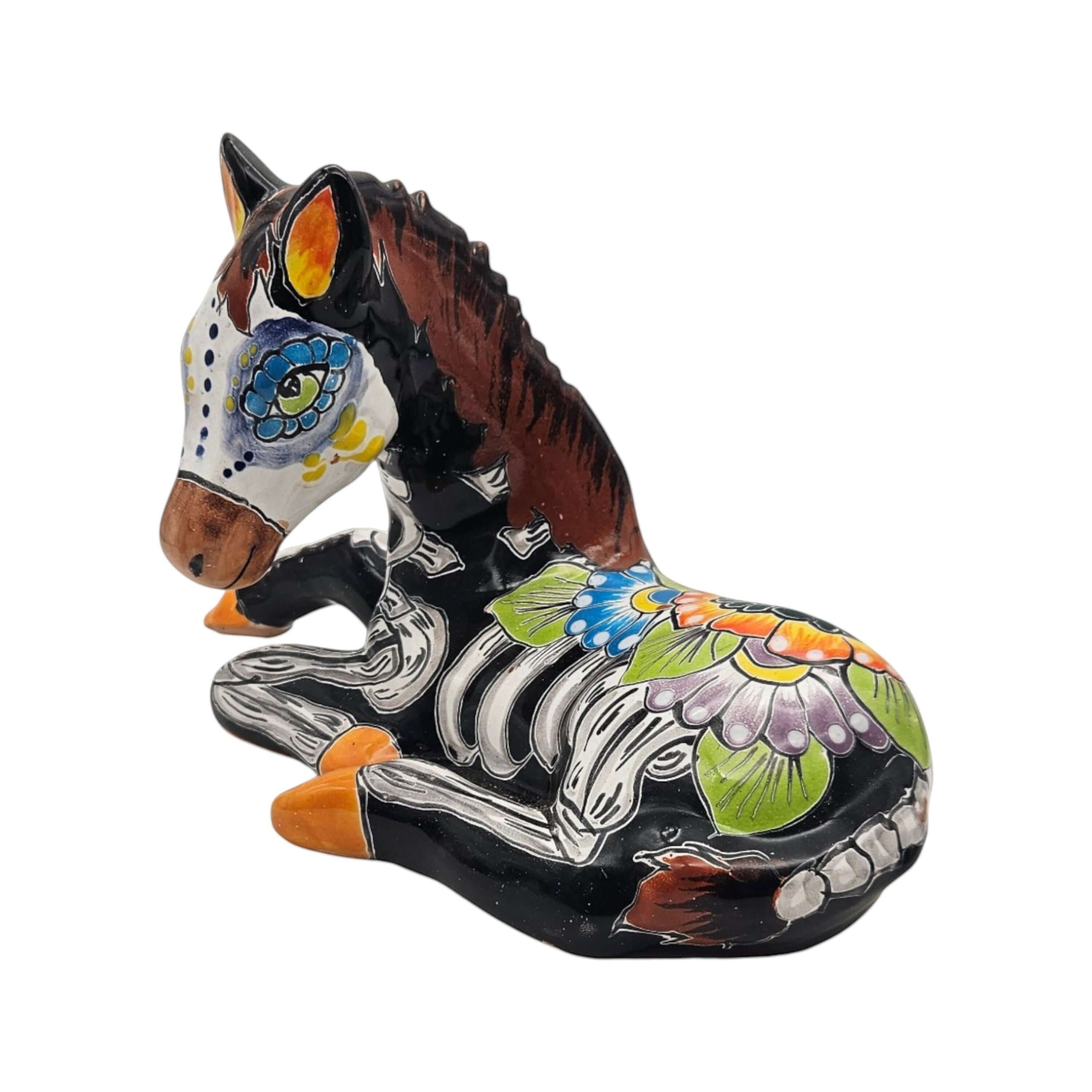 Day of the Dead Talavera Horse Planter | Hand-Painted Pottery