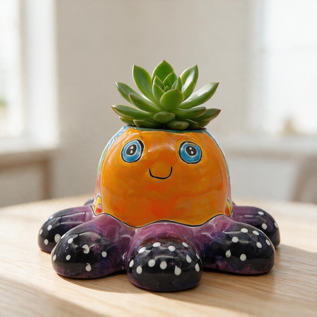 Talavera Octopus Succulent Planter | Hand-Painted Ceramic Pot