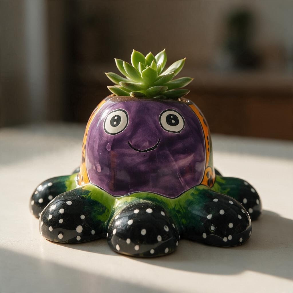 Talavera Octopus Succulent Planter | Hand-Painted Ceramic Pot