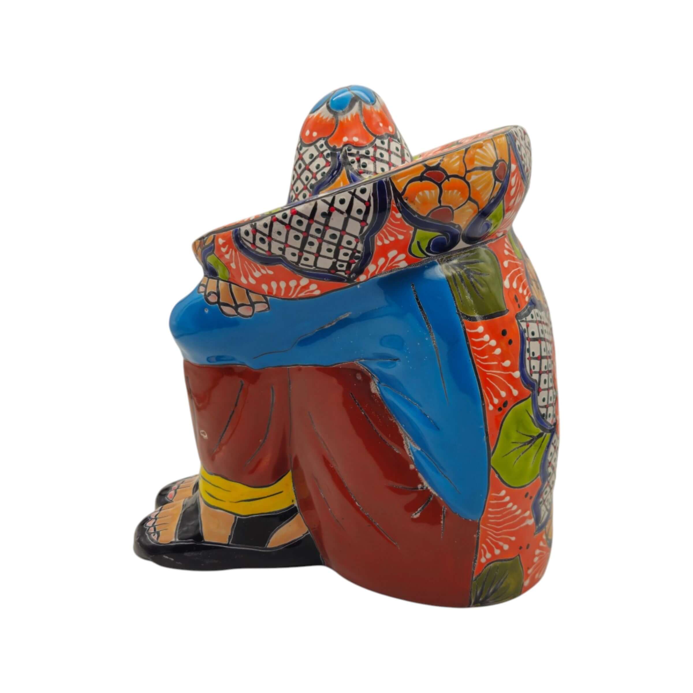 Talavera Panchito Sleeping Man Figurine | XL Hand-Painted Art