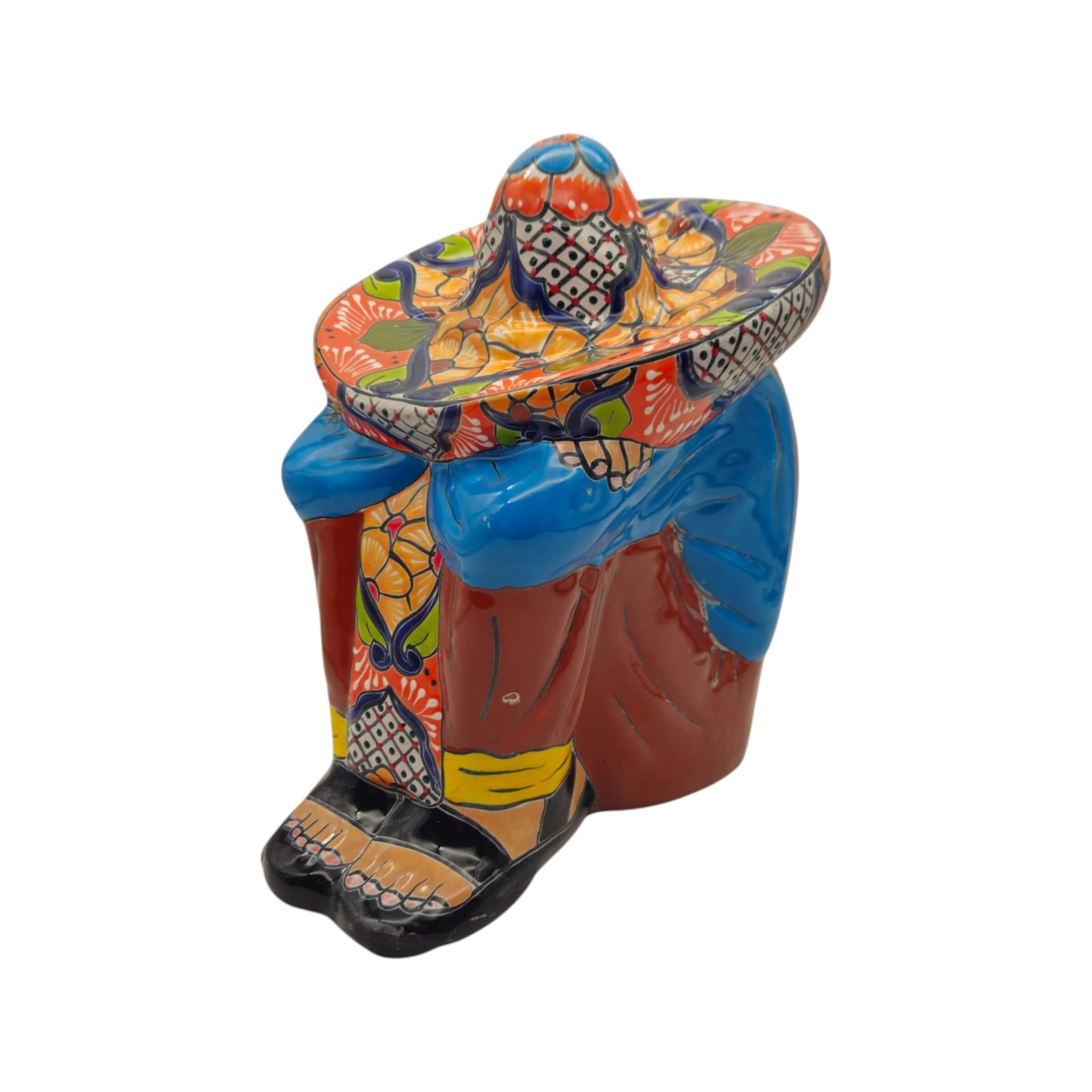 Talavera Panchito Sleeping Man Figurine | XL Hand-Painted Art