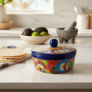 Talavera Tortilla Warmer | Hand-Painted Mexican Ceramic Dish