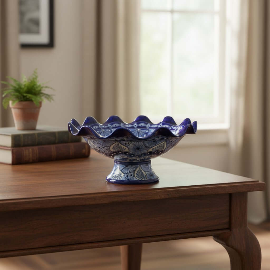 Talavera Fruit Basket | Hand-Painted Mexican Ceramic Centerpiece
