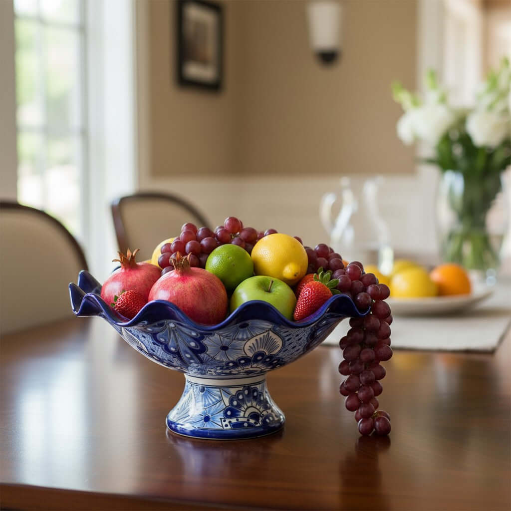 Talavera Fruit Basket | Hand-Painted Mexican Ceramic Centerpiece