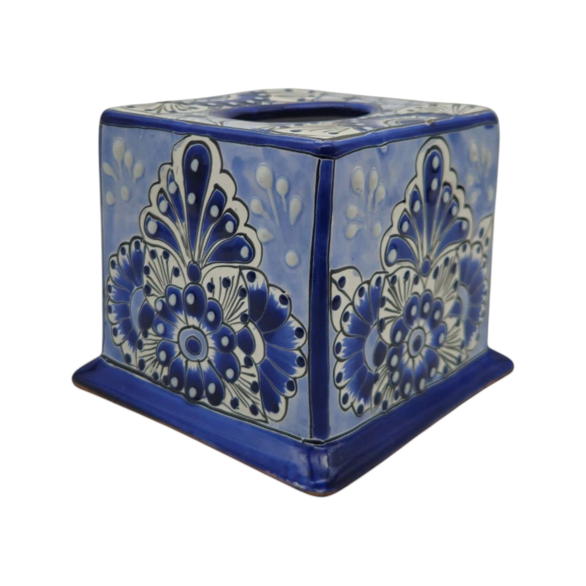 Blue & White Talavera Tissue Box Cover | Vibrant Mexican Decor