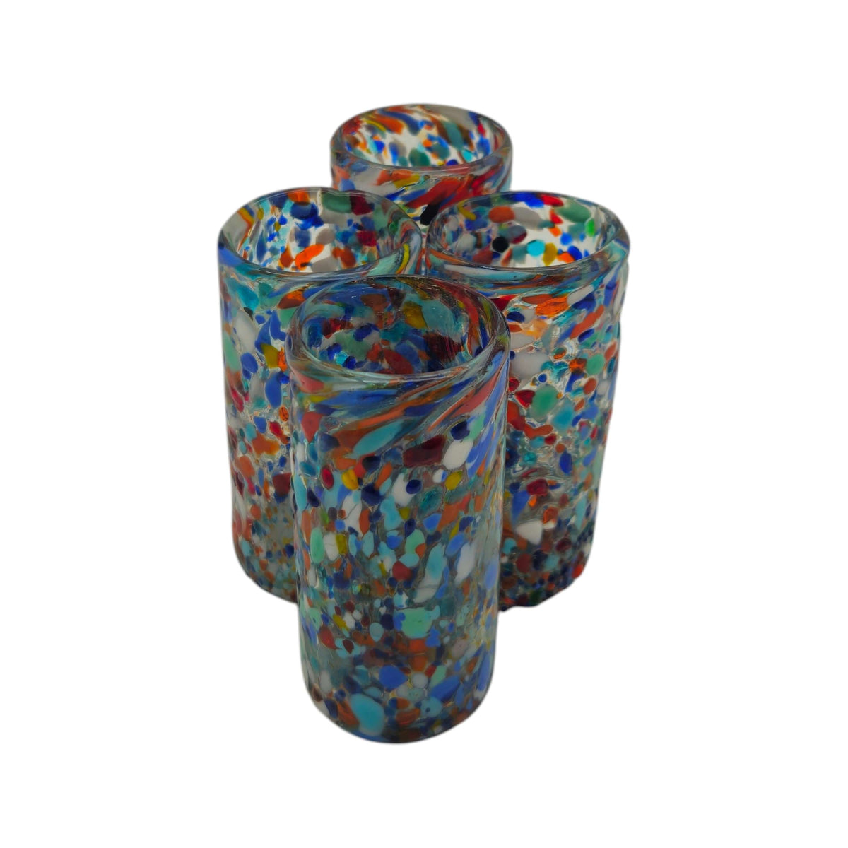 Hand Blown Double Shot Glass | Mexican Confetti Glassware