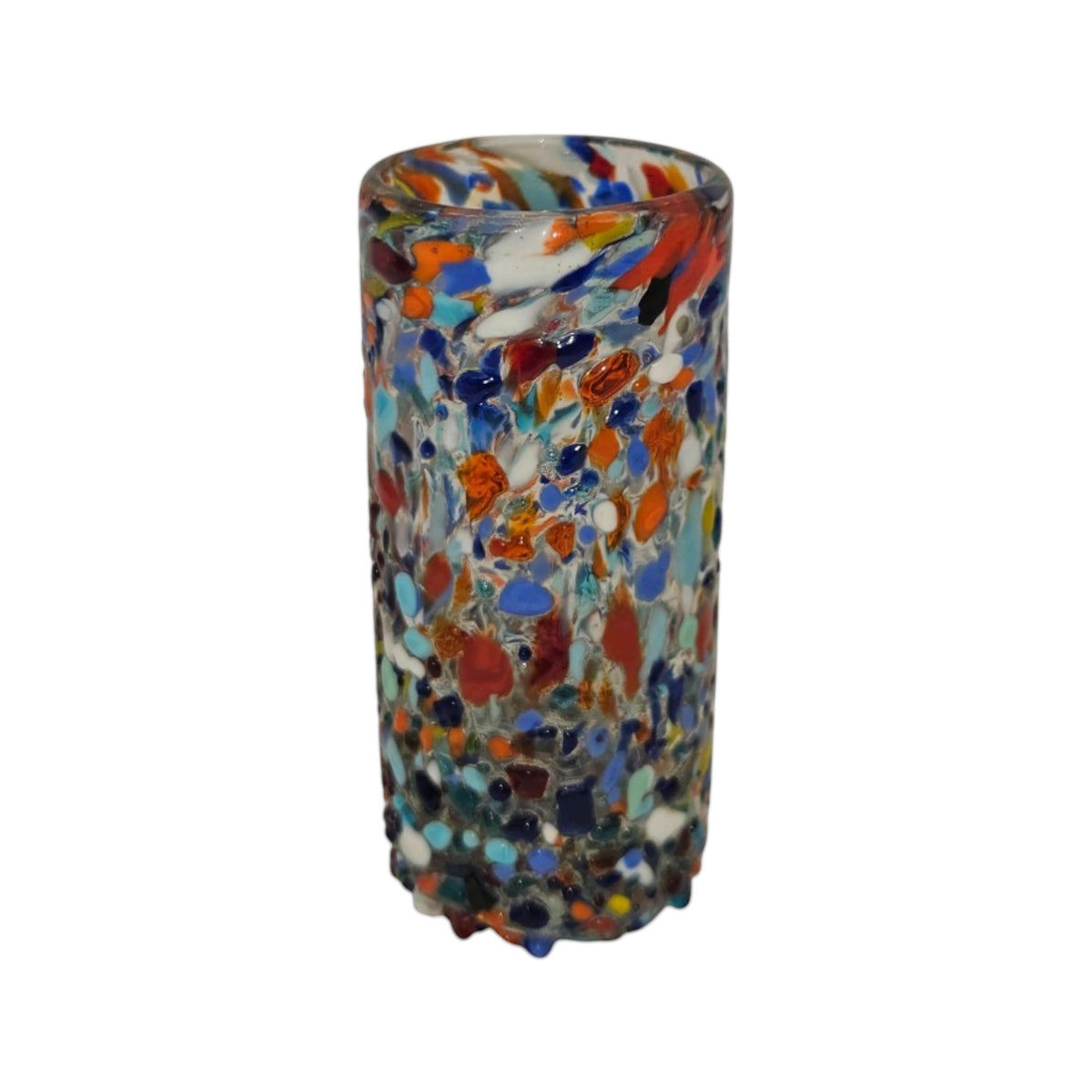 Hand Blown Double Shot Glass | Mexican Confetti Glassware