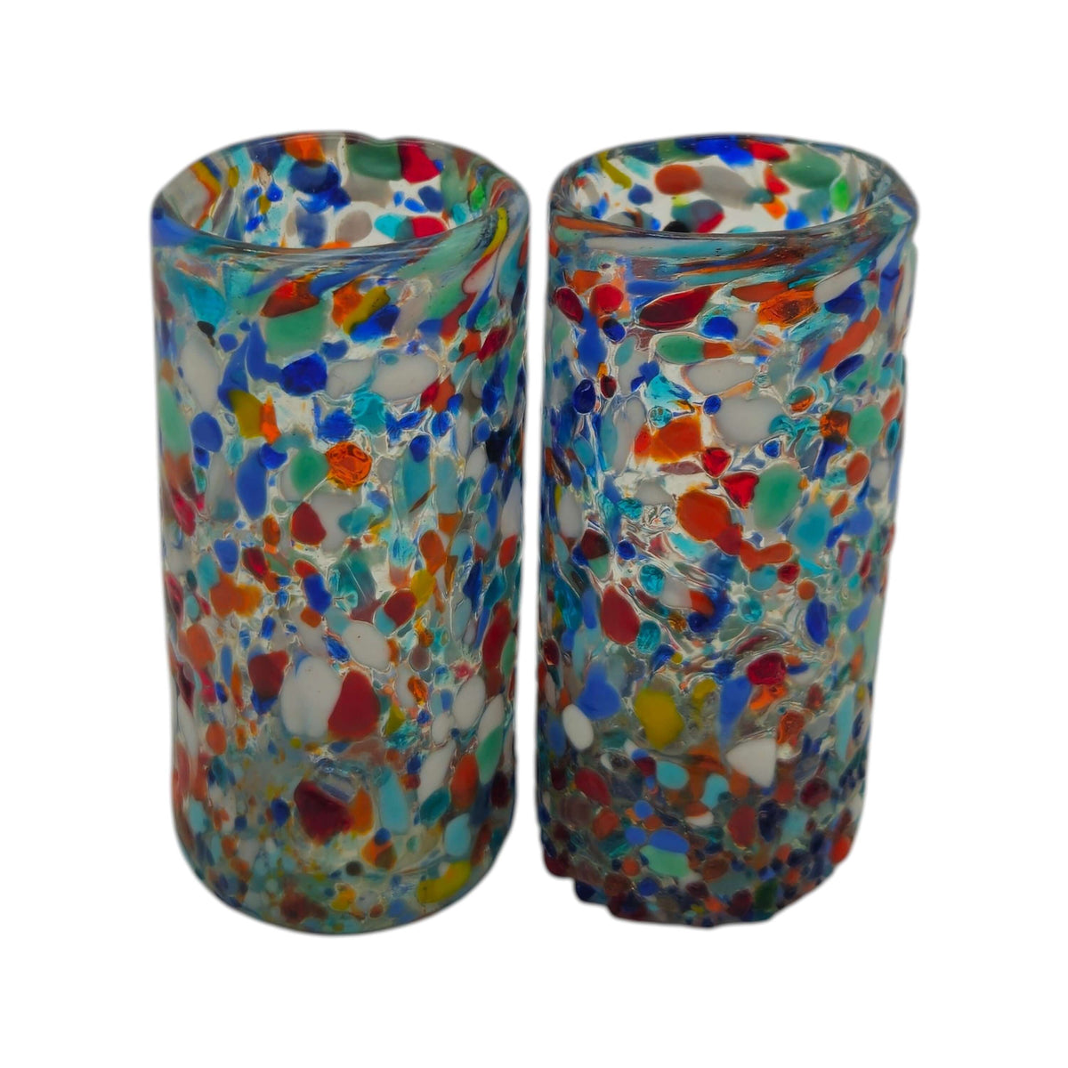 Hand Blown Double Shot Glass | Mexican Confetti Glassware