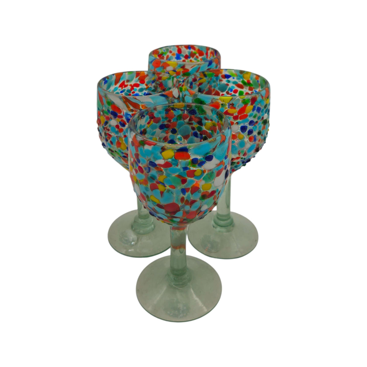 Mexican Confetti Rock Wine Glass | Hand-Blown Confetti Design