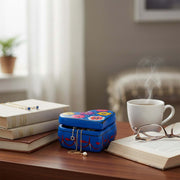 Hand-Painted Guerrero Heart-Shaped Jewelry Box | Mexican Ceramic Earring Holder