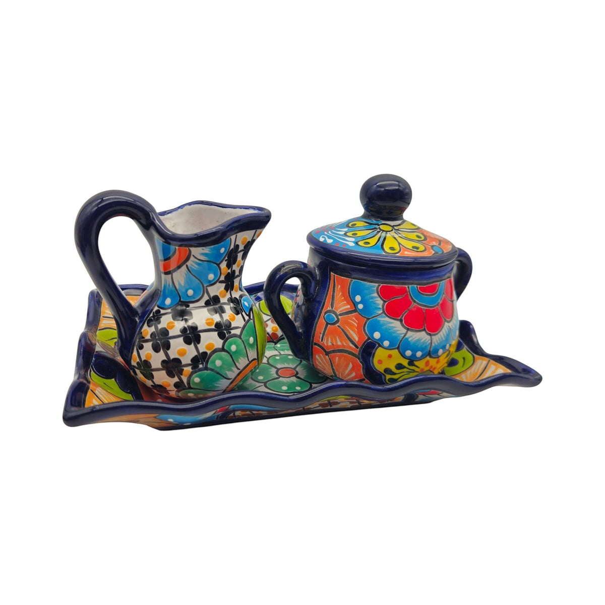 Vibrant 3-Piece Talavera Coffee Set | Handmade Mexican Pottery