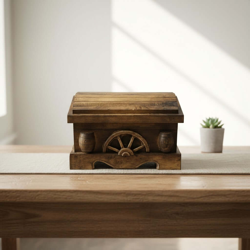 Mexican Shot Glass & Decanter Set | Rustic Wood Chest