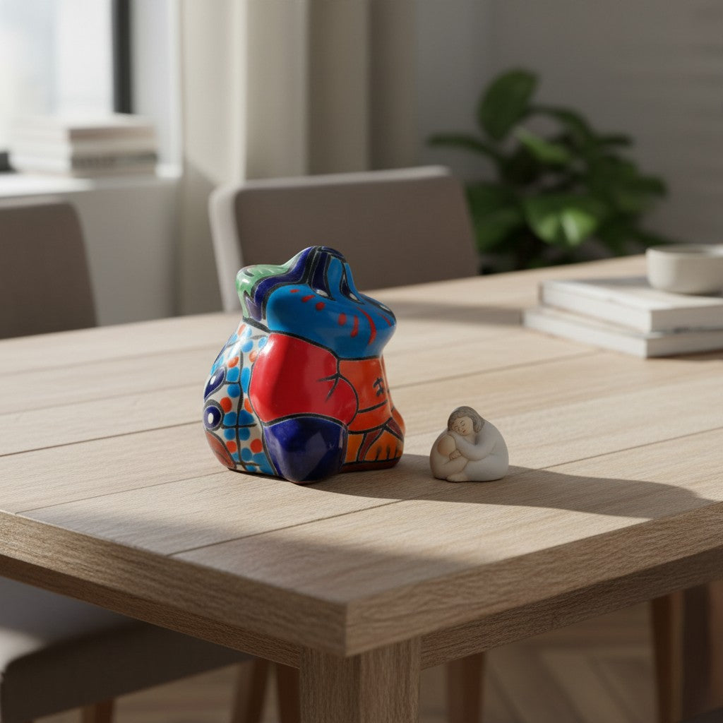 Small Talavera Panchito Figurine | Colorful Mexican Sleeping Man