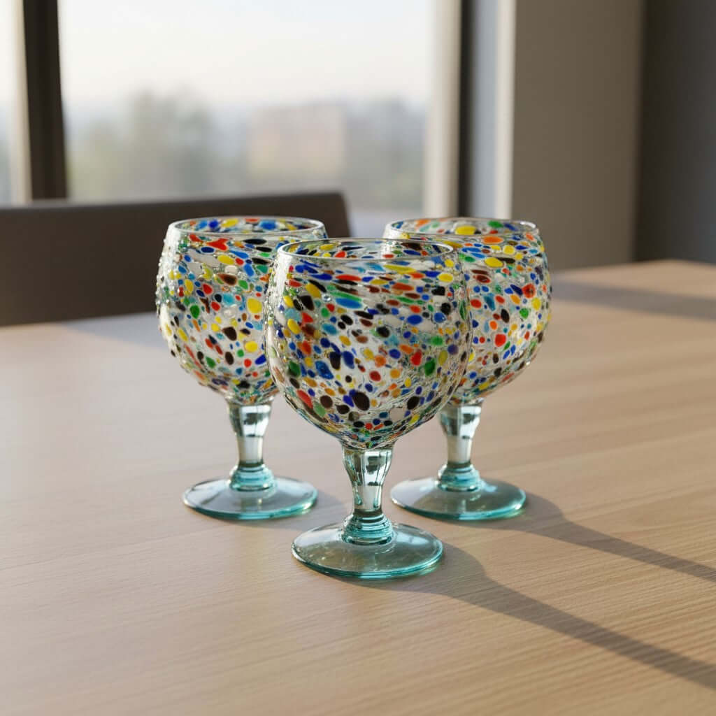 Mexican Margarita Glass | Fish Bowl Confetti Pebble