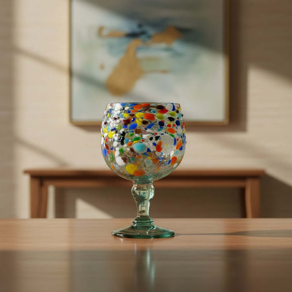 Mexican Margarita Glass | Fish Bowl Confetti Pebble