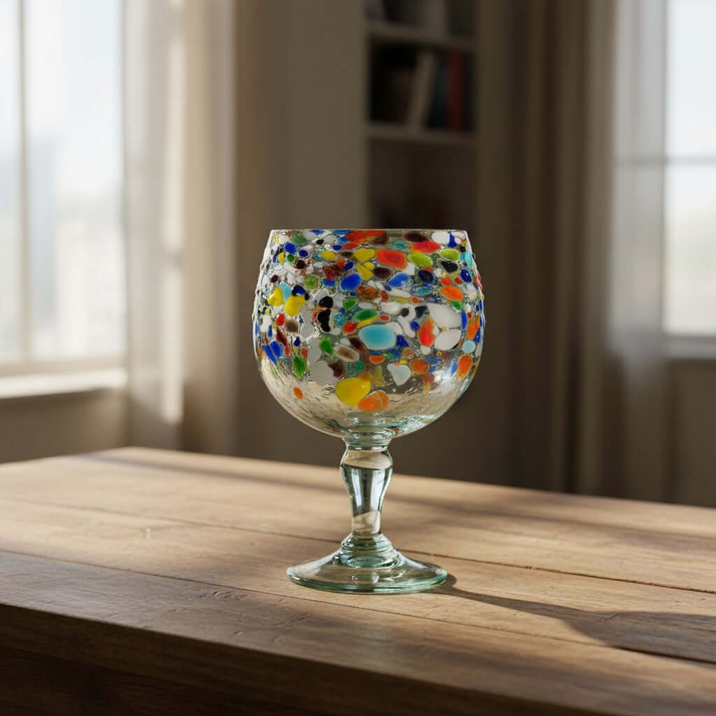 Mexican Margarita Glass | Fish Bowl Confetti Pebble