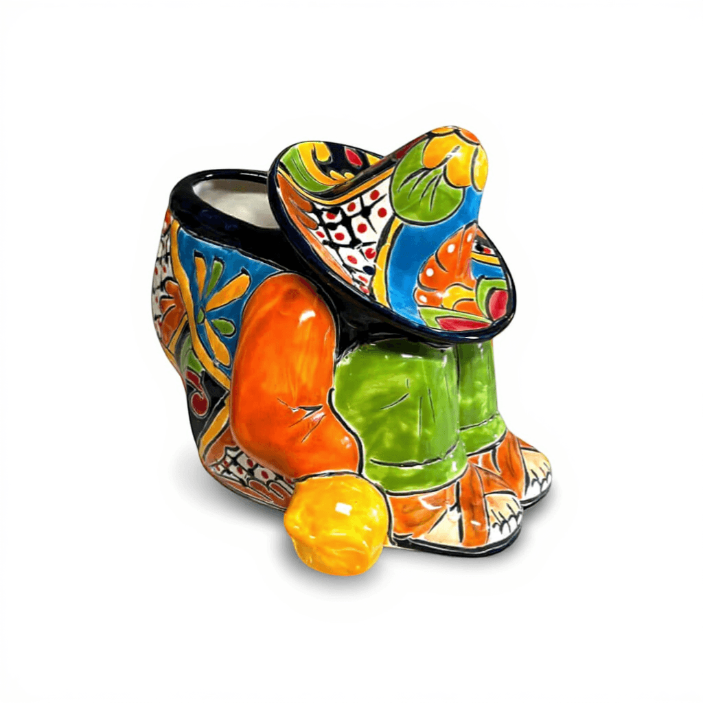 Colorful Talavera Panchito Planter | Mexican Sleeping Man Pottery
