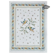Moustiers Green & Cream French Cotton Kitchen Towel by Tissus Toselli
