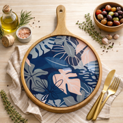 Charcuterie Board Pizza Serving Platter - Floral
