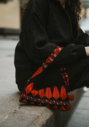Tree of Life Embroidered Baguette Bag