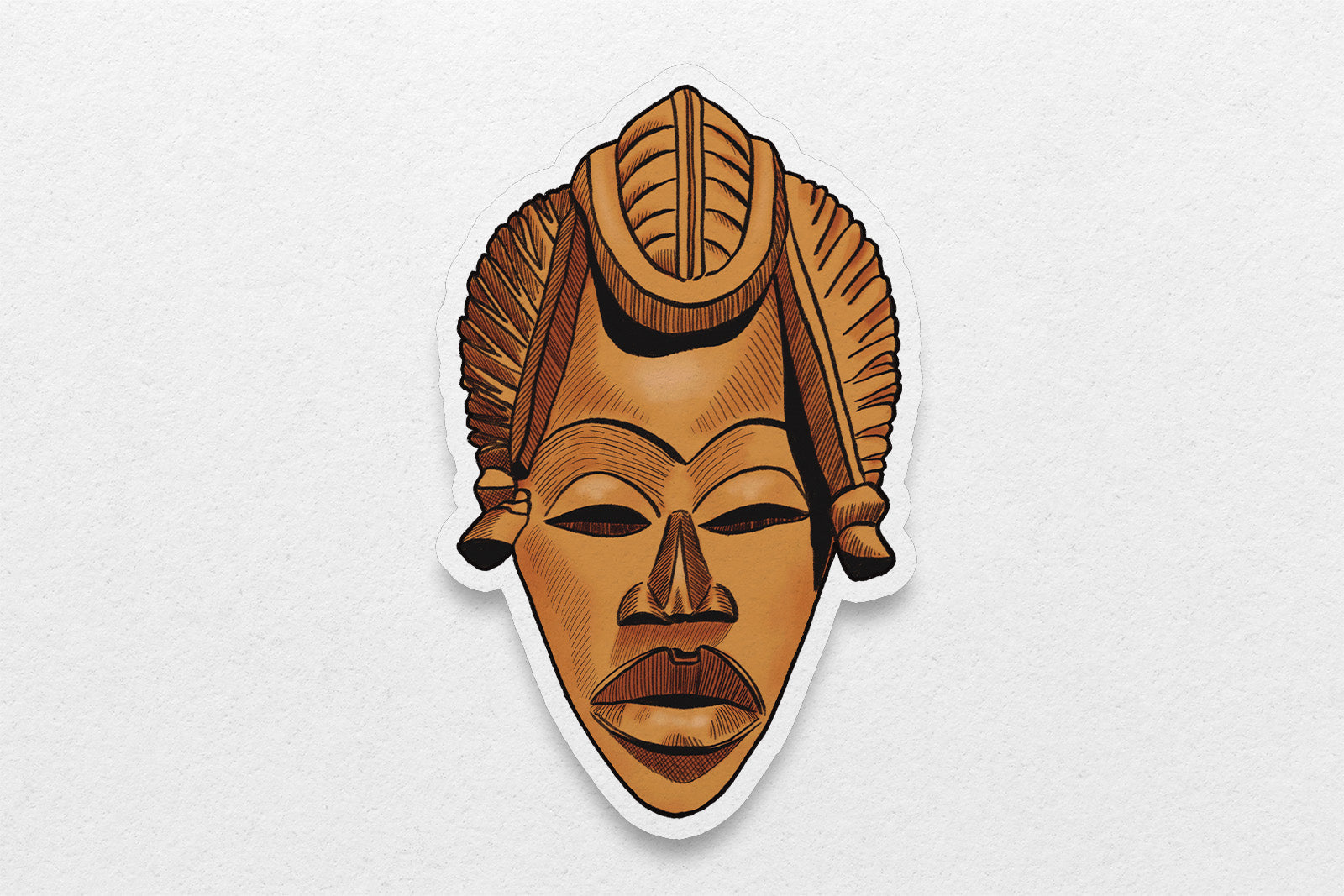 African Masks Stickers: Baule