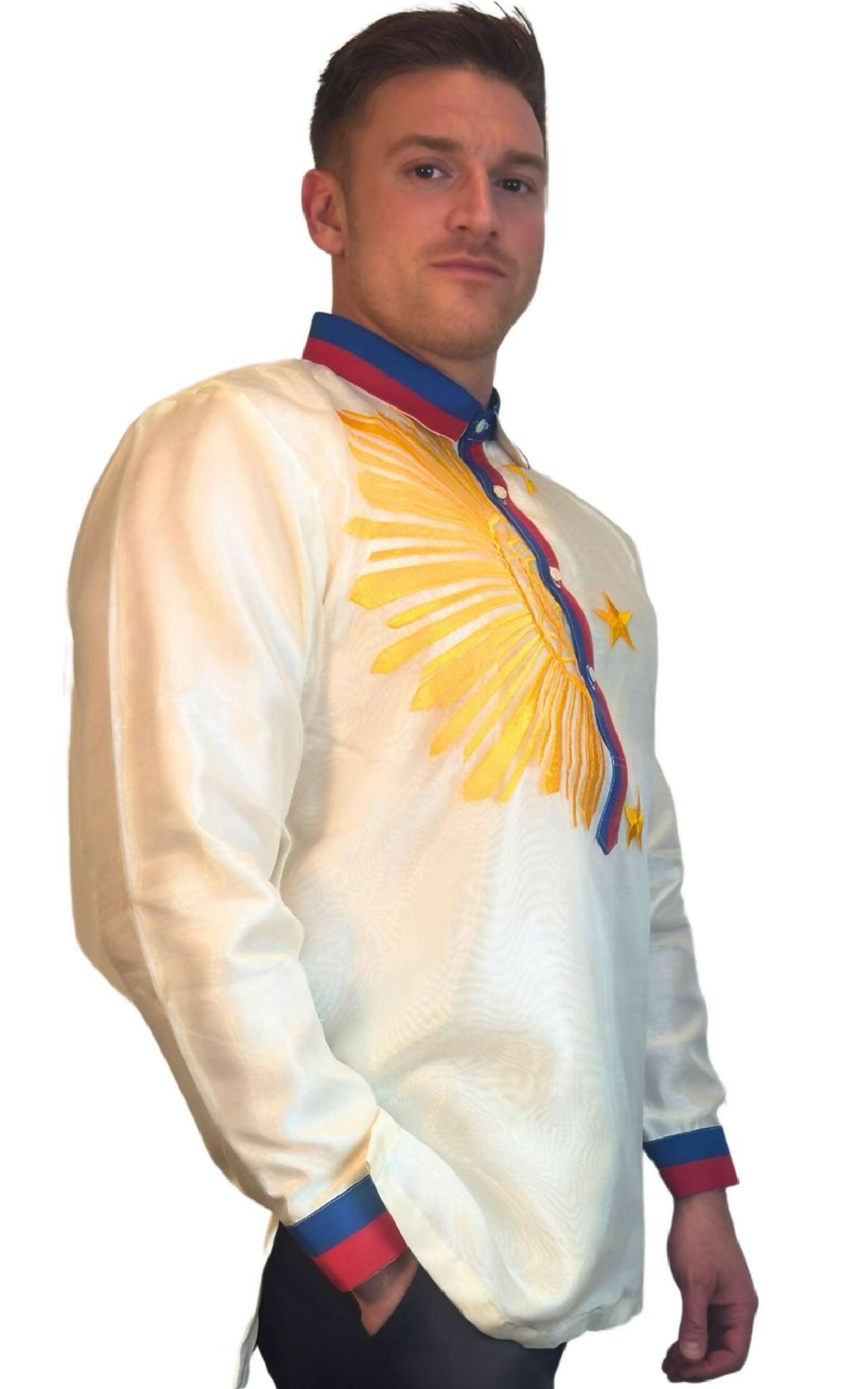 Sinag Barong Tagalog - Philippine Flag-Inspired Embroidery