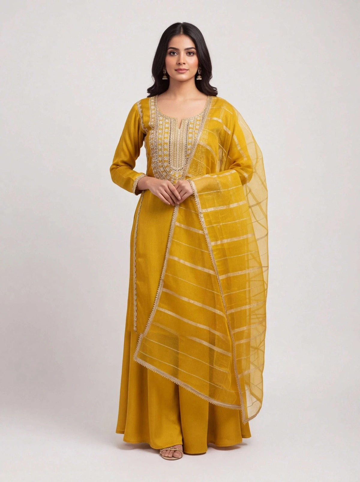 Yellow sharara suit