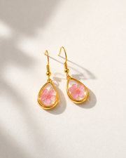 Wildflower Gold Dangle Earrings Large Pendant