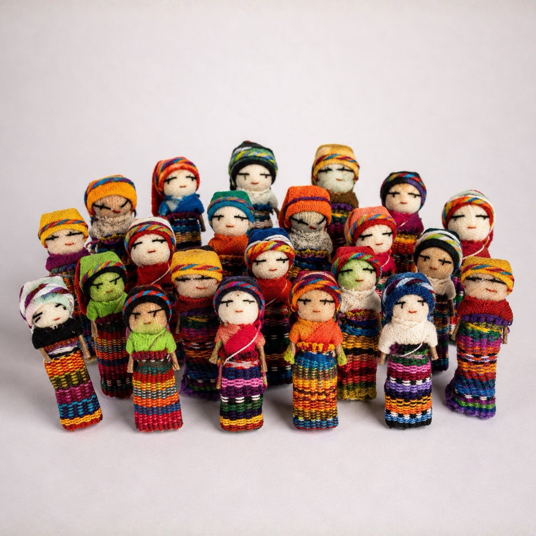 Single Handmade Worry Dolls Tiny Boho Doll - Guatemala