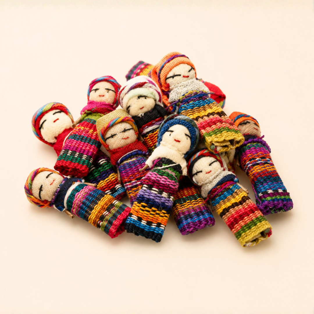 Single Handmade Worry Dolls Tiny Boho Doll - Guatemala