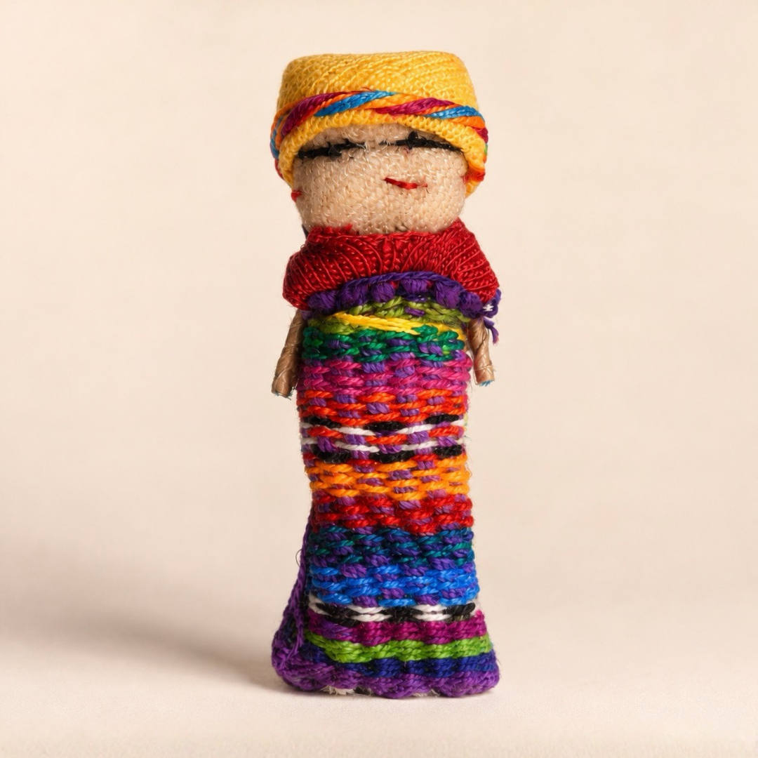 Single Handmade Worry Dolls Tiny Boho Doll - Guatemala