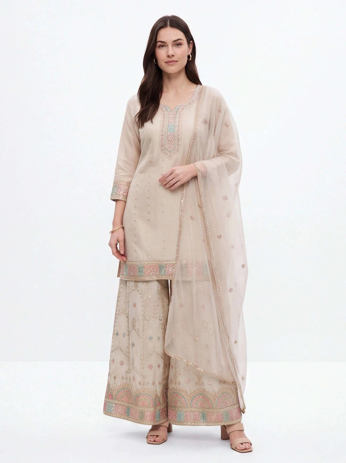 Party wear Tissue silk sharara set