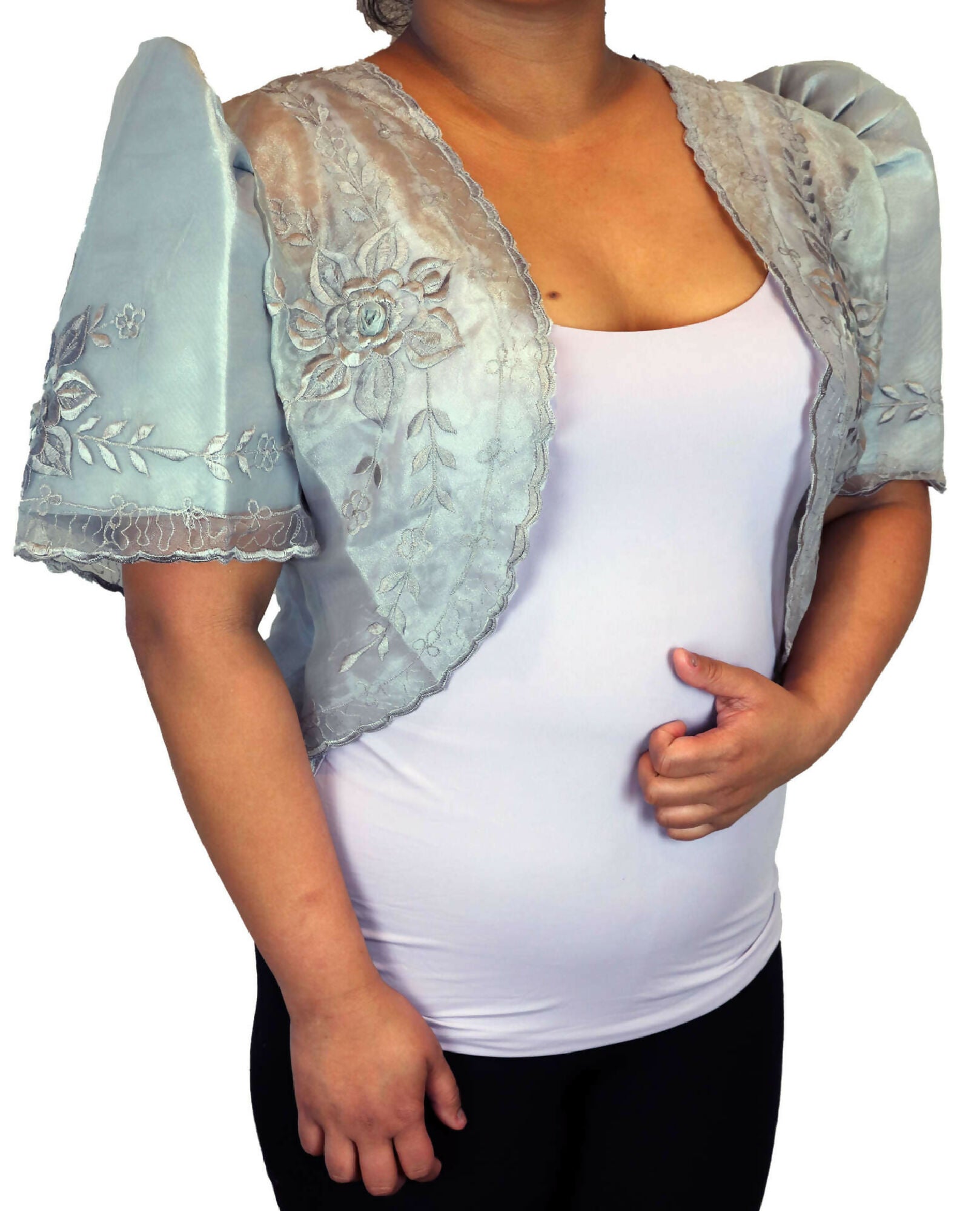 Filipiniana Bolero Jacket - Gray