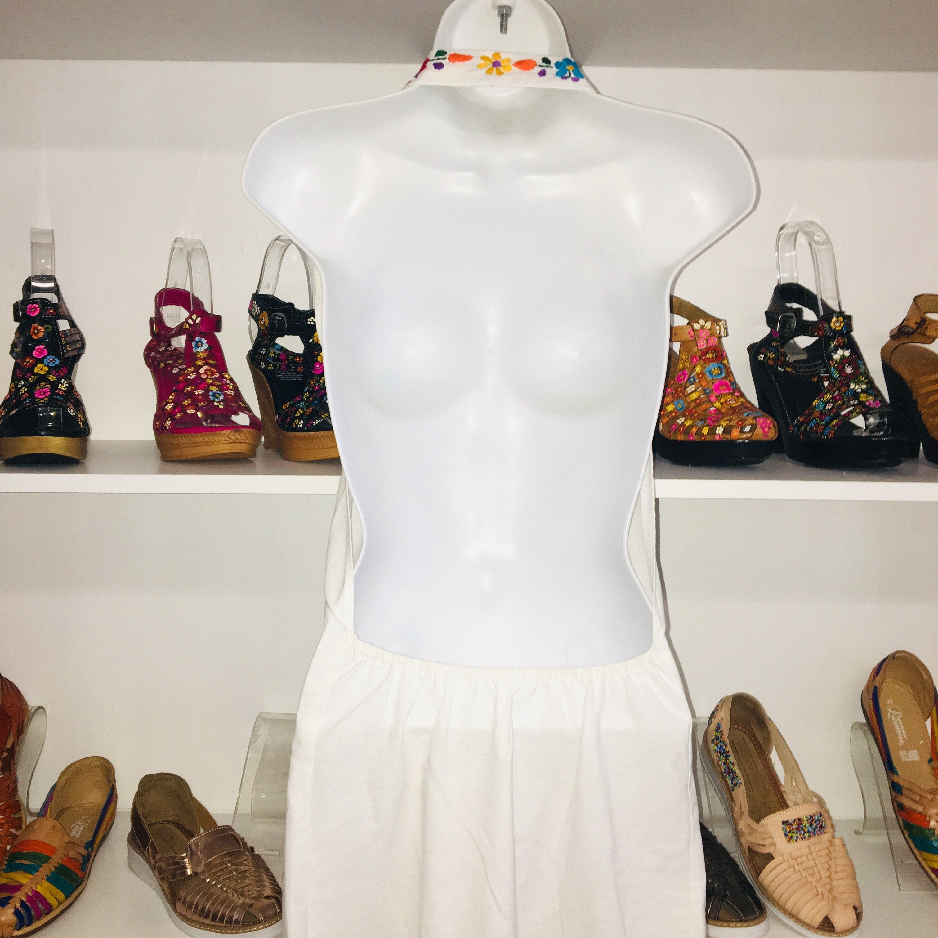 Halter Open Back White Dress